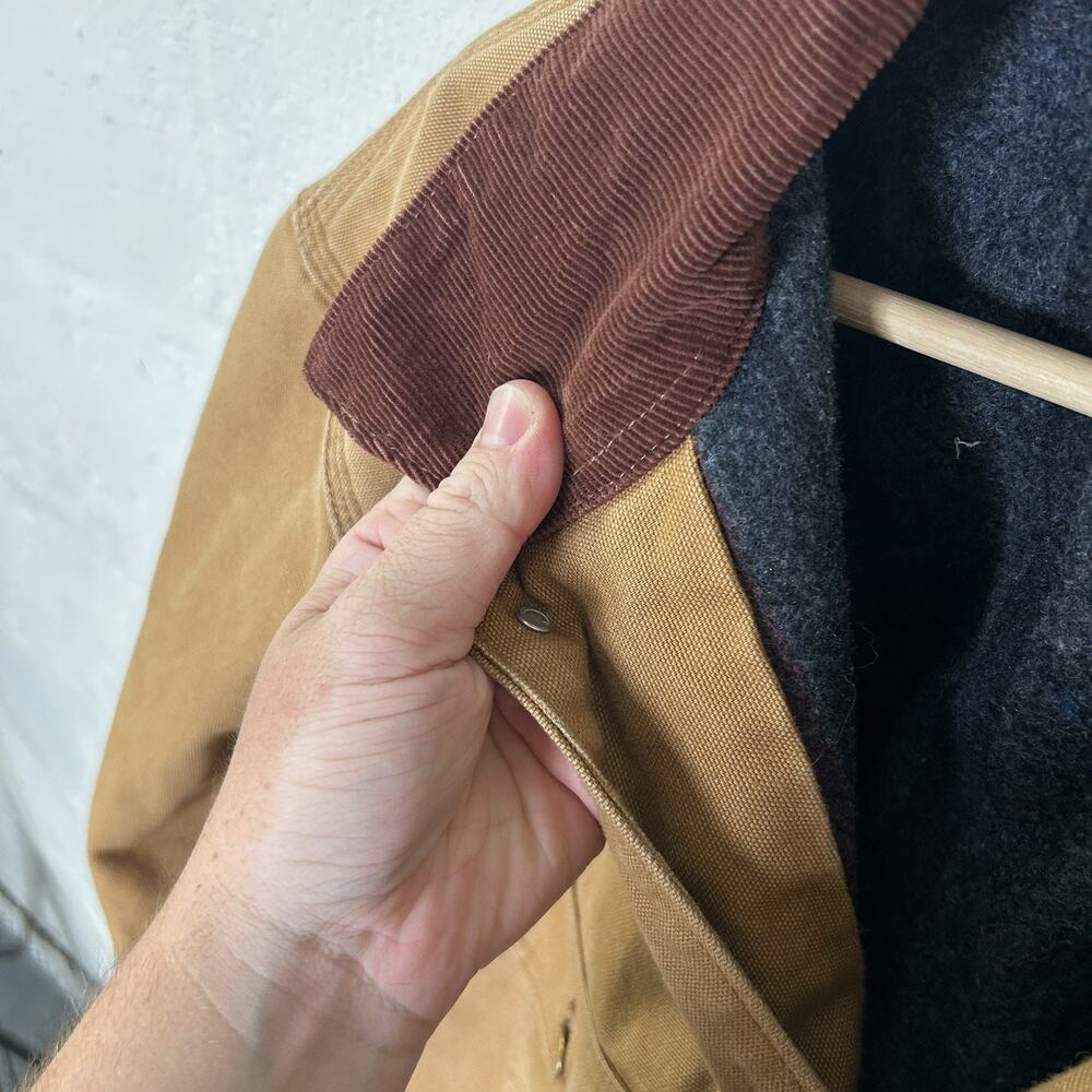 Y2K Cropped Carhartt Blanket-Lined Chore Coat “Brown” C001 - Picture 10 of 13